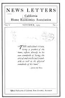 Book cover of News Letter of the California Home Economics Association