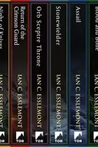 Book cover of The Malazan Empire Series: (Night of Knives, Return of the Crimson Guard, Stonewielder, Orb Sceptre Throne, Blood and Bone, Assail)