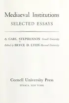 Book cover of Mediaeval institutions