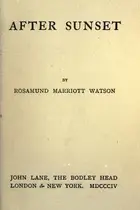 Book cover of After sunset