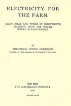 Book cover of Electricity for the farm