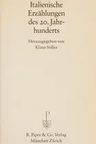 Book cover of Italienische Erzählungen des 20. Jahrhunderts