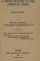 Book cover of A short history of the American Negro