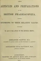 Book cover of The articles and preparations of the British Pharmacopoeia, pointed according to their relative values