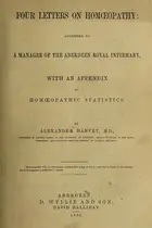 Book cover of Four letters on homœopathy addressed to a Manager of the Aberdeen Royal Infirmary