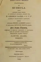 Book cover of Dissertatio medica inauguralis de rubeola