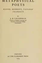 Book cover of The metaphysical poets