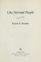 Book cover of Like normal people