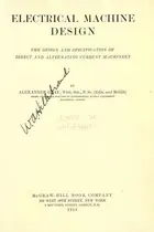 Book cover of Electrical machine design