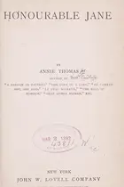 Book cover of The Honourable Jane