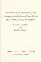 Book cover of Revivalism, social conscience, and community in the Burned-over District : the trial of Rhoda Bement