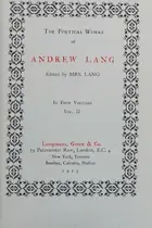 Book cover of The Poetical Works of Andrew Lang (Vols.I - IV)