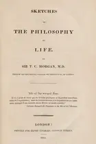 Book cover of Sketches of the philosophy of life