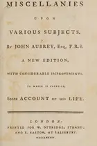 Book cover of Miscellanies upon various subjects ...