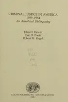 Book cover of Criminal justice in America, 1959-1984