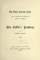 Book cover of The cobler's prophecy, 1594