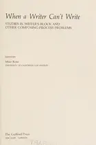 Book cover of When a Writer Can't Write