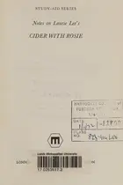 Book cover of Notes on Laurie Lee's Cider with Rosie