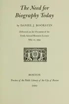 Book cover of The need for biography today