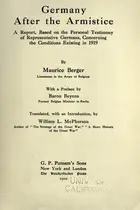 Book cover of Germany after the armistice