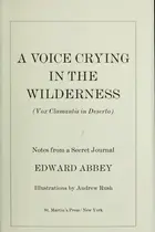 Book cover of A voice crying in the wilderness