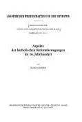 Book cover of Aspekte der katholischen Reformbewegungen im 16. Jahrhundert