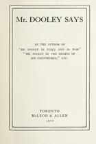 Book cover of Mr. Dooley says