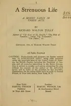 Book cover of A strenuous life
