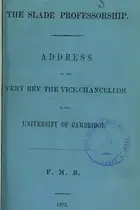 Book cover of The Slade professorship