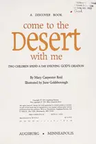 Book cover of Come to the desert with me
