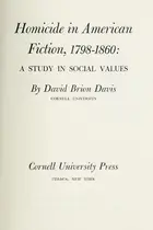 Book cover of Homicide in American fiction, 1798-1860