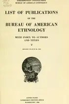 Book cover of List of publications of the Bureau of American Ethnology