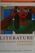 Book cover of Literature. The Human Experience, Reading and Writing--Eleventh Edition