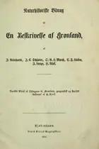 Book cover of Naturhistoriske bidrag til en beskrivelse af Grønland