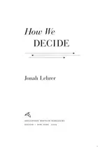 Book cover of How we decide