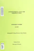 Book cover of Constitutional law in the European Union