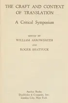 Book cover of The craft & context of translation