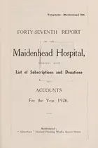 Book cover of Report of the Maidenhead Hospital