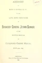 Book cover of Address on the life and services of Brigadier General Jethro Sumner