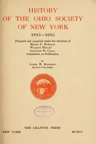 Book cover of History of the Ohio Society of New York, 1885-1905