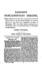 Book cover of Hansard's Parliamentary Debates