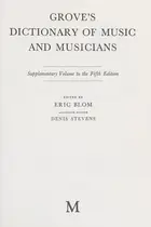 Book cover of Grove's dictionary of music and musicians