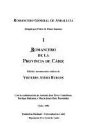 Book cover of Romancero de la provincia de Cádiz