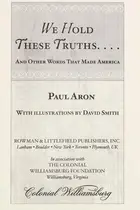 Book cover of We hold these truths--
