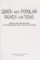 Book cover of Quick and popular reads for teens