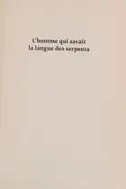Book cover of L'homme qui savait la langue des serpents