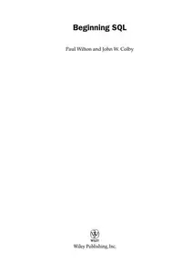 Book cover of Beginning SQL