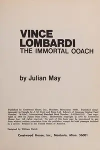 Book cover of Vince Lombardi The Immortal Coach