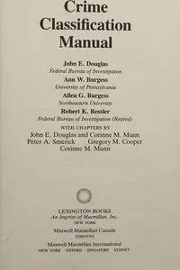 Book cover of Crime classification manual