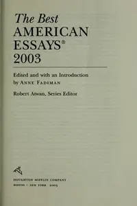 Book cover of The best American essays 2003